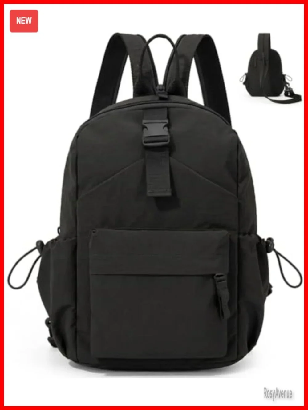 Water-Resistant Nylon Mini Backpack Purse, Convertible Crossbody Sling Bag